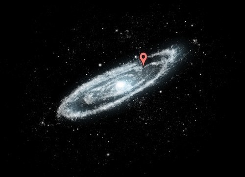 That's because the Milky Way Galaxy is huge. This is where you live inside there: